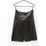 Prada black leather high waisted skater skirt, formed of 6 separate panels, Italian size 42