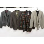 Ralph Lauren Polo ladies wool tweed jacket, Saraco houndstooth wrapover jacket with tie fastening,