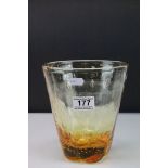 Whitefriars Amber Glass Vase, 18cms high