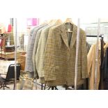 Five Gentleman's Tweed Jackets including Two Jaegar, Two Daks and Harrods of London with Wooden