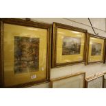 H Earp Senior, Three Landscape Watercolours with Cattle, 26cms x 19cms, all gilt framed and glazed