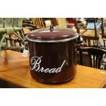 Burgundy Enamel Bread Bin