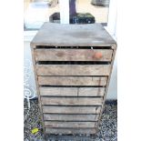 Wooden Apple Storage / Drying Cabinet, the nine drawers with slatted bases, 61cms wide x 122cms