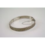 A fully hallmarked sterling silver ladies bangle.