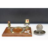 Early 20th century Table Top Game Stand comprising Two Bridge Markers and Horseshoe Shaped