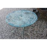 Garden Green Painted Pierced Circular Table, 100cms diameter