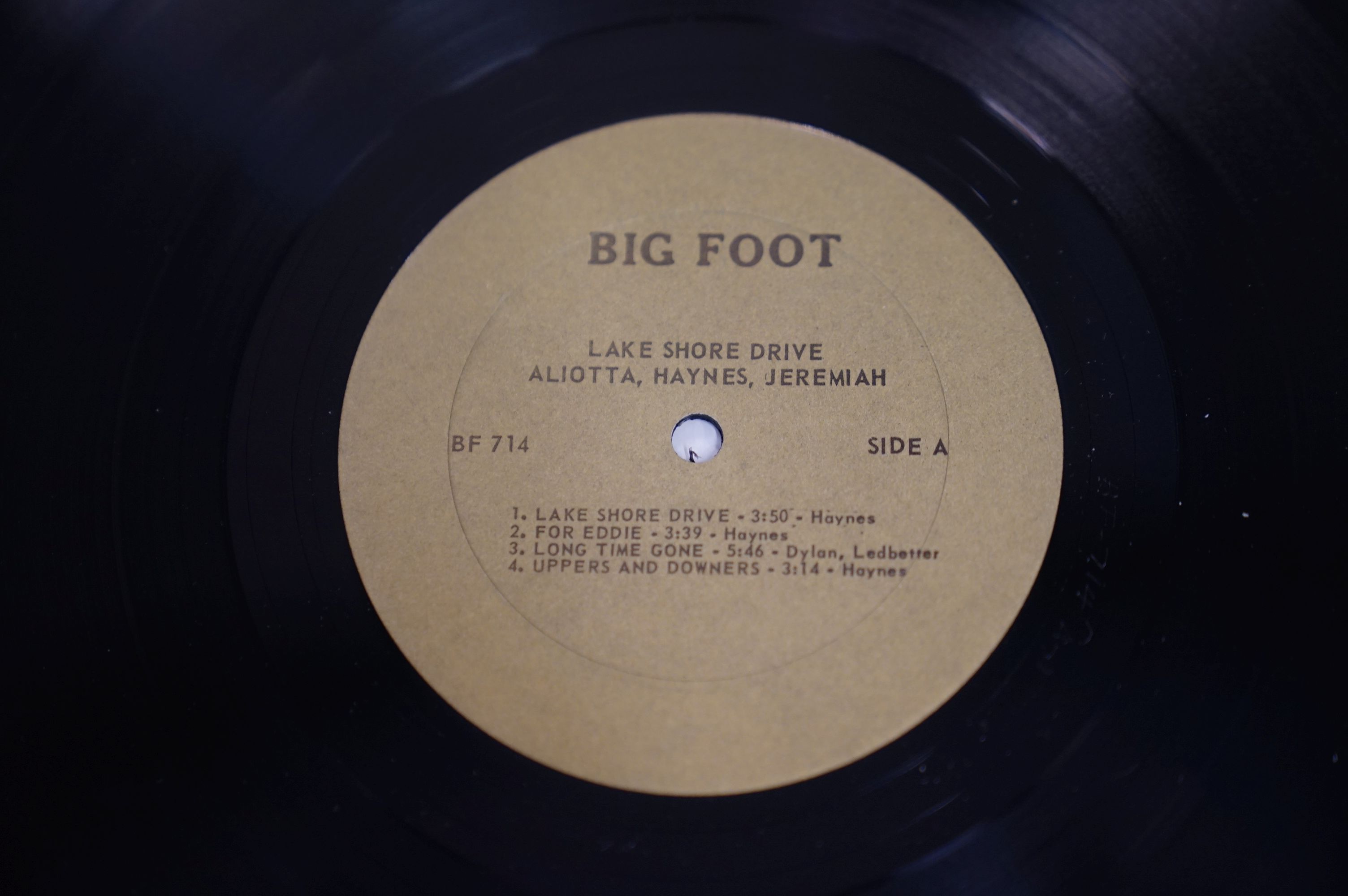 VINYL - ALIOTTA, HAYNES, JEREMIAH - "LAKE SHORE DRIVE", 1971 US PRESSING BIG FOOT RECORDS, BF 714. - Image 7 of 7