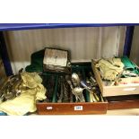 Large Collection of Silver Plated Flatware / Cutlery, including Kings Pattern plus Cased Cutlery