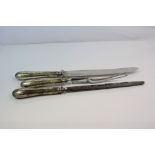 Mappin and Webb Silver handled Three Piece Carving Set, Sheffield 1969