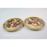 Two Royal Worcester hand painted cabinet plates both with fruit decoration and signed by the