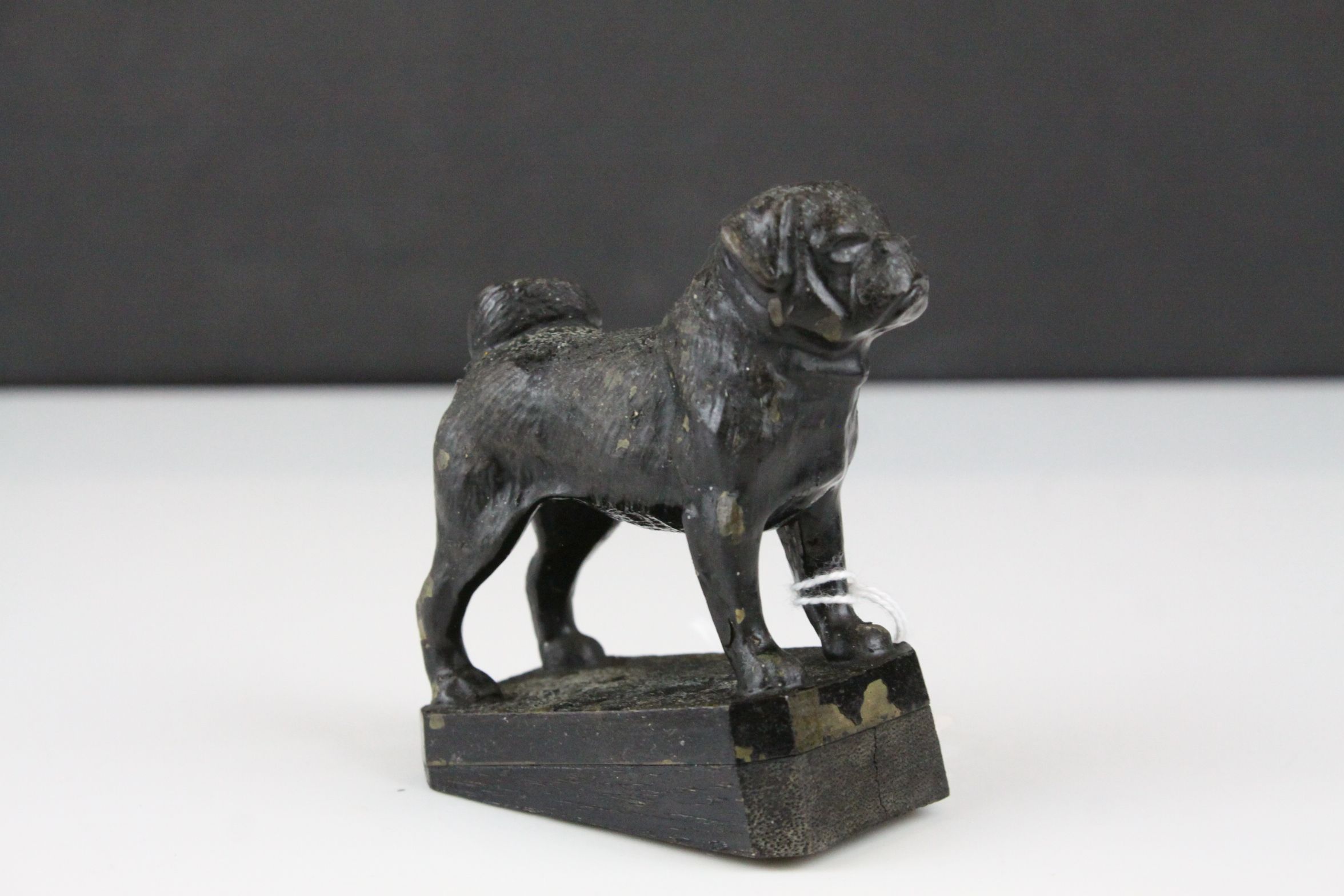 Cast Metal Model of a Pug Dog, 9cms high