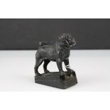 Cast Metal Model of a Pug Dog, 9cms high