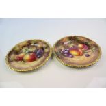 Two Royal Worcester hand painted cabinet plates both with fruit decoration and signed by the