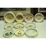 Ten Early 20th century and Later Ceramic Baby Bowls including Three Royal Doulton Bunnykins, Two