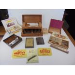 Mixed lot of Cigar and Cigarette Boxes including Leather Covered and Wooden