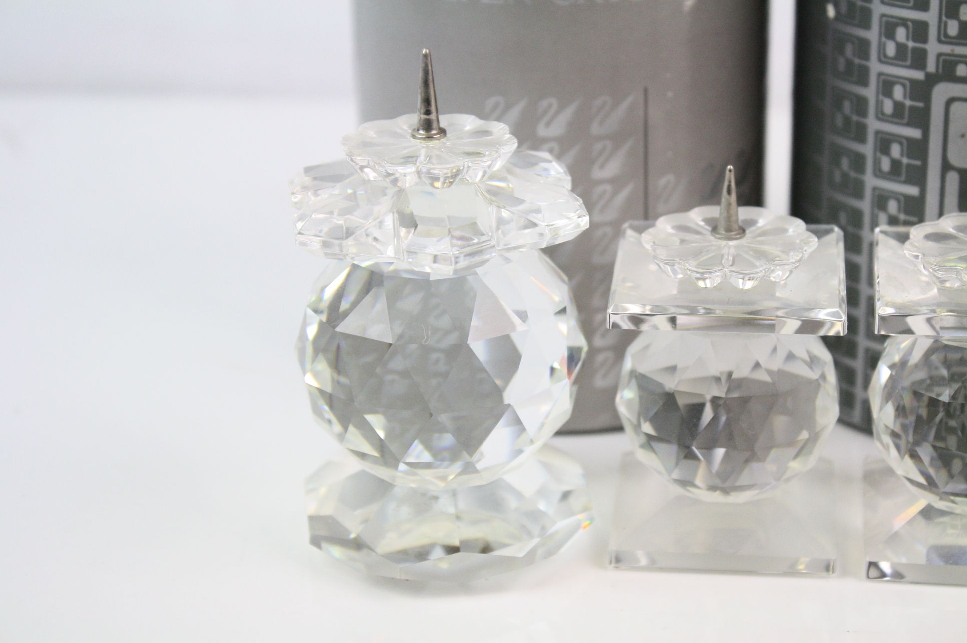 Collection of Swarovski crystal candle holders 7600/101/102/103 (not in original boxes) - Image 2 of 4