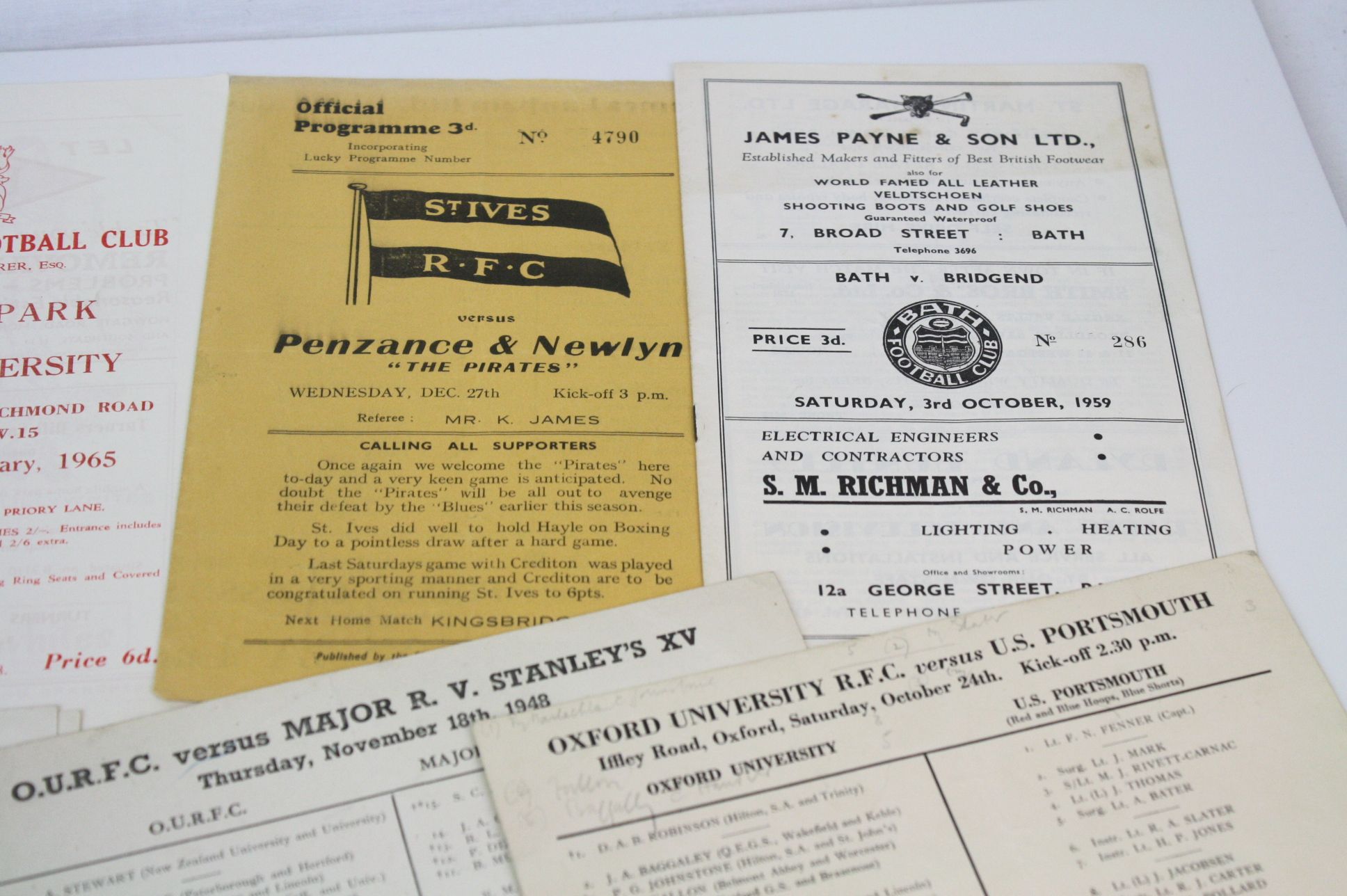 Rugby Union programmes - a selection of 10 issues, mostly 1940s /1950s, to include fixtures at - Image 3 of 7