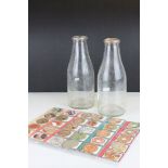 Pair of Quart Milk Bottles inscribed Felhampton Dairy and a Collection of Cardboard Milk Bottle