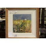 Douglas Philips contemporary oil painting rural landscape gallery labeled verso. 24 x 24 cm.