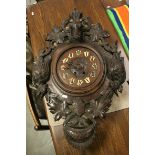 Early 20th century large black forest two train wall clock for repair