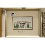 Print of The White House, signed to the mount by the late First Lady Nancy Reagan