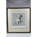 A framed Cecil Aldin dog print titled BARRY published by eyre and Spottiswode signed in pencil