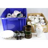 Four Boxes of Mixed Ceramics including Royal Worcester, Mason's, Part Tea Sets, etc