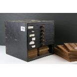 Early 20th century Wooden Coin Collector's Cabinet comprising Five Coin Trays and another Tray (2