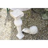 Garden Composite Plinth, 85cms high together with a Roman Head (a/f)