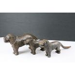 Three Cast Iron ' Dog ' Nutcrackers, largest 31cms long