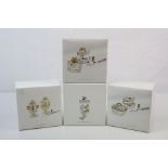 Collection of Swarovski crystal memories gold jewel boxes and angel (in original boxes)