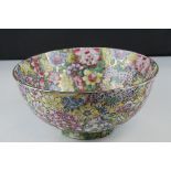 Chinese Millefleur Bowl decorated throughout with the thousand flower design in famille rose enamels