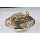 Japanese Satsuma Squat Teapot (lid a/f), 7cms high