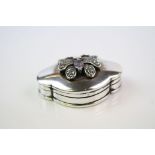 Silver Pill Box with Butterfly decorated lid