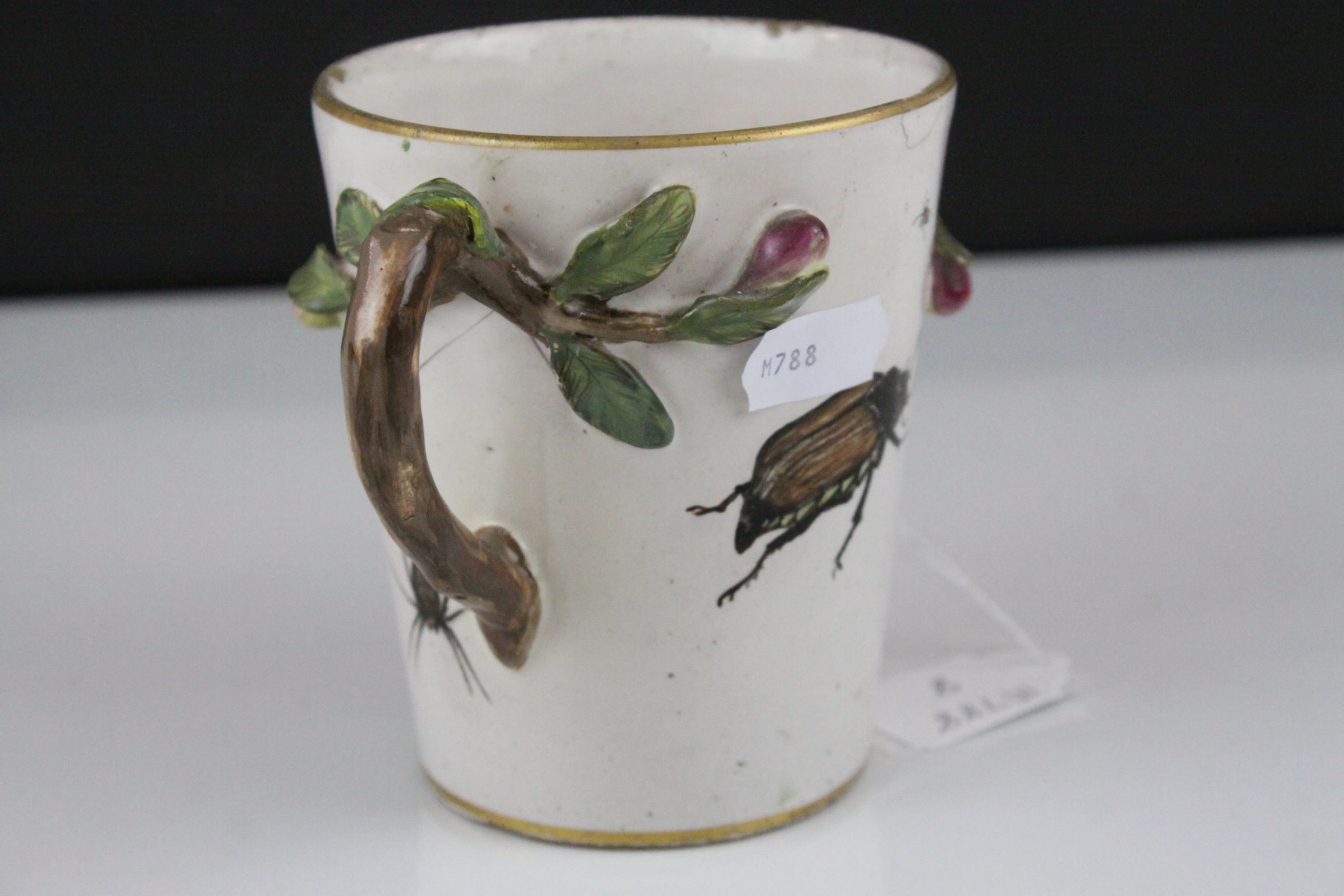 Pair of 19th century Continental Glazed Stoneware Twin Handled Mugs, the handles in the form of - Image 3 of 11