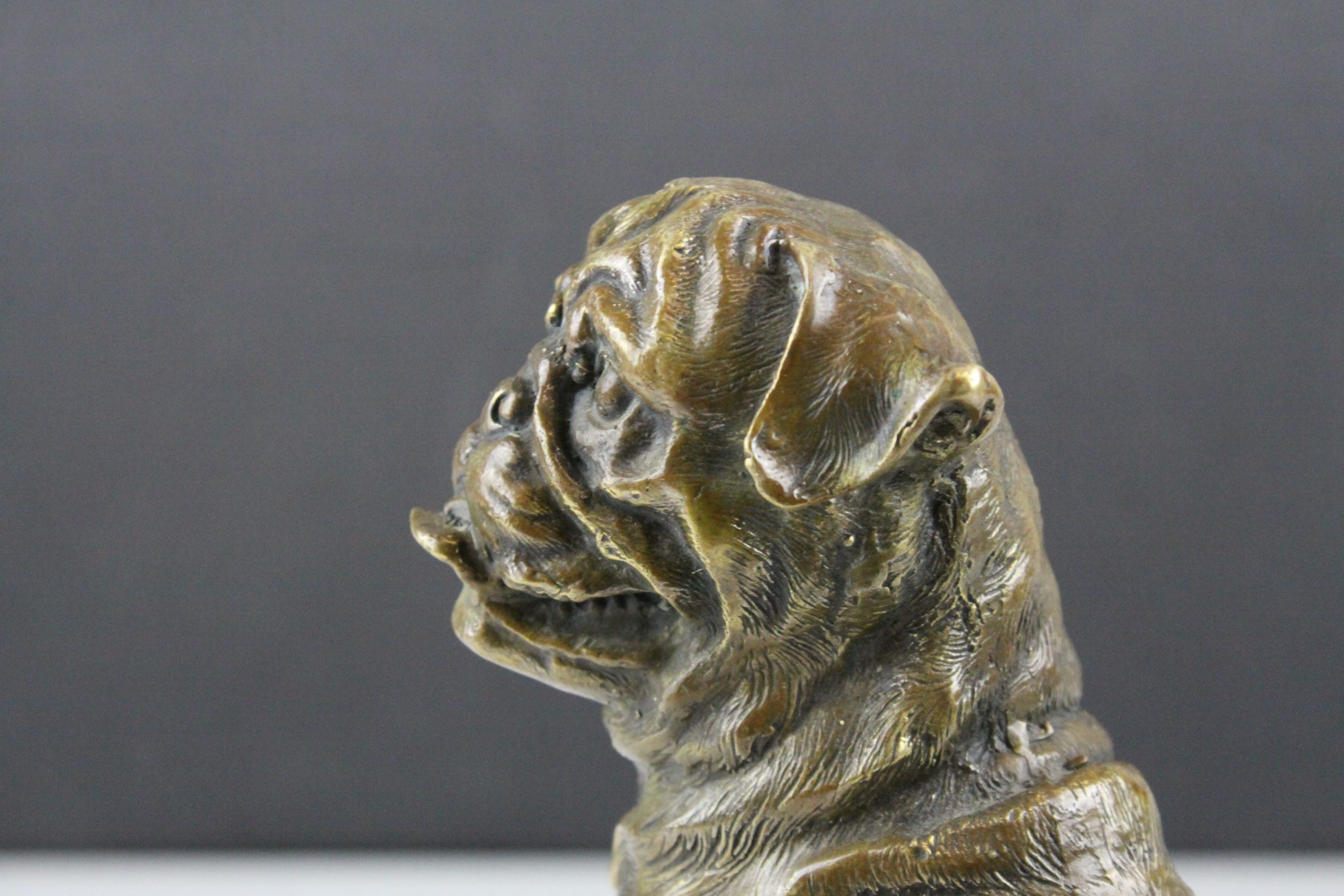 A bronze seated Mastiff dog figure 18 cm tall. - Image 5 of 5