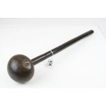 African Tribal Lignum Vitae Knobkerrie throwing club, 54cms long.