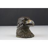 Cold painted bronze bird of pray Inkwell