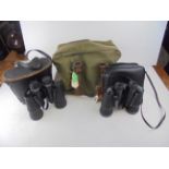 Tasco Zip Set of Binoculars and Manon Cased Set of Binoculars together with a Canvas Bag with