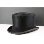 Early 20th century Black Silk Top Hat by S.Pately of London