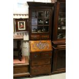 Late 19th / Early 20th century Mahogany Bureau Bookcase, the upper section with single glazed door
