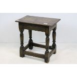 Antique oak joint stool