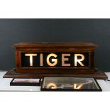 Naval / General Interest- Mid 20th century Wooden Framed Double Sided ' Tiger ' Illuminated (when