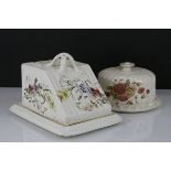 Late 19th / Early 20th century Two Ceramic Cheese / Butter Dishes and Covers