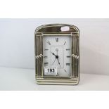 A contemporary 925 sterling silver desk clock.