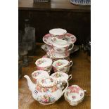 A Royal Albert Carlyle pattern teaset to include teapot ,cups saucers side plates comport etc.