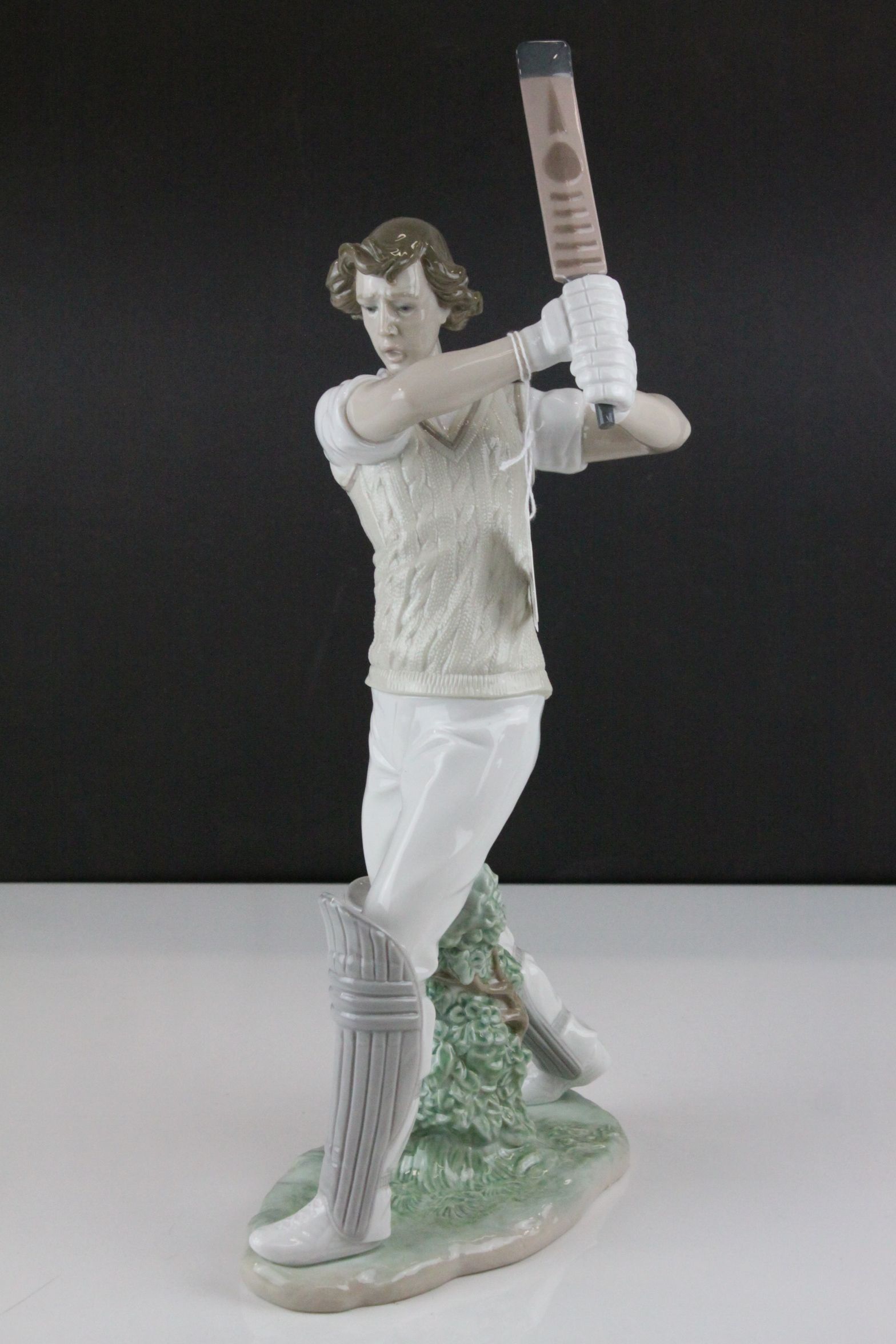 Lladro Cricketer, model 6865, 2002, 41cms high