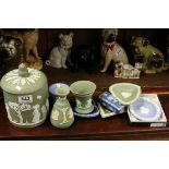 Wedgwood Jasperware - 8 items to include a 19th century Tobacco Jar