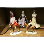 Three Coalport Age of Elegance Figurines - First Waltz, Midsummer Dream and Hyde Park together