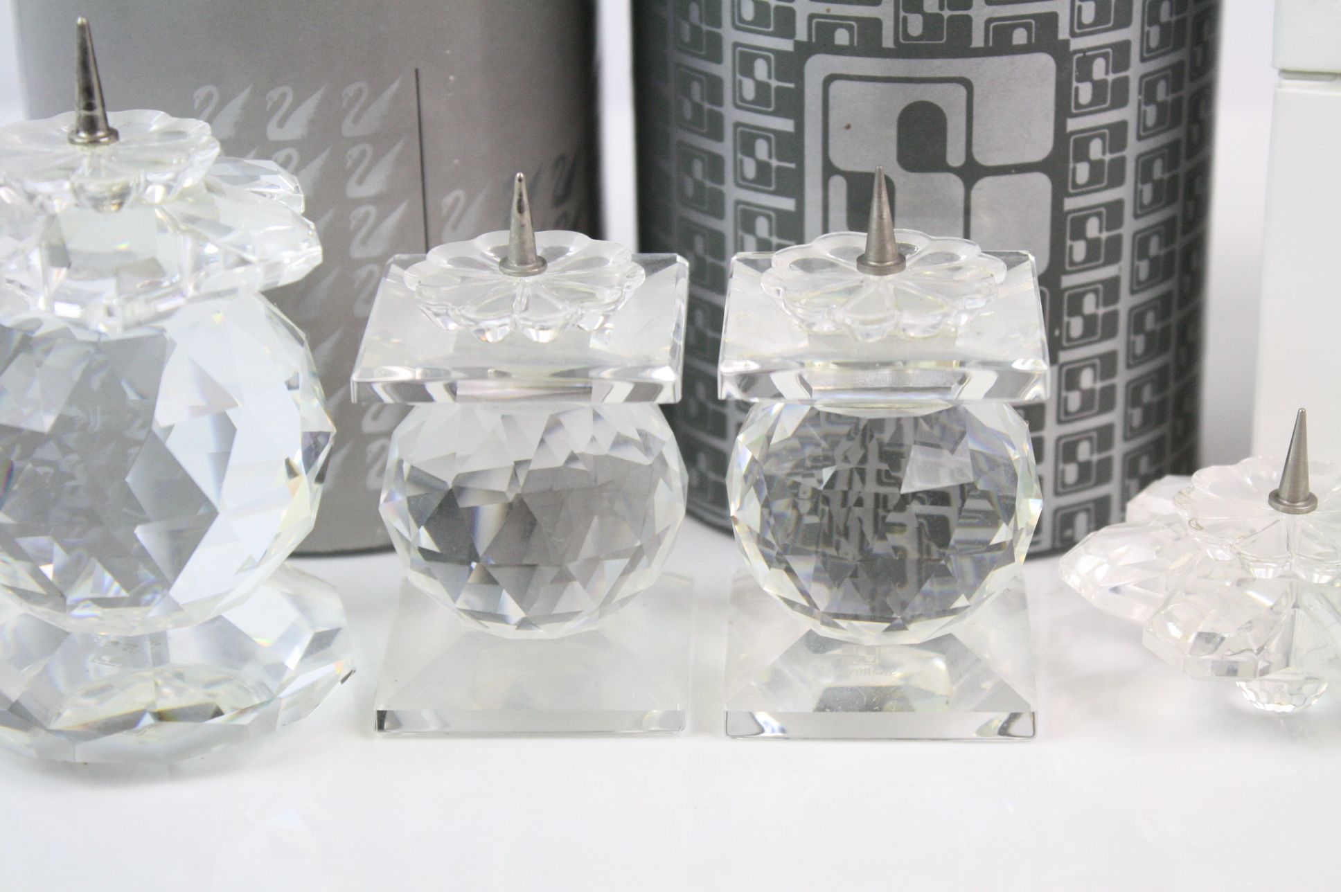 Collection of Swarovski crystal candle holders 7600/101/102/103 (not in original boxes) - Image 3 of 4